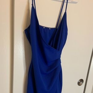 Royal Blue Mini Wrap Dress